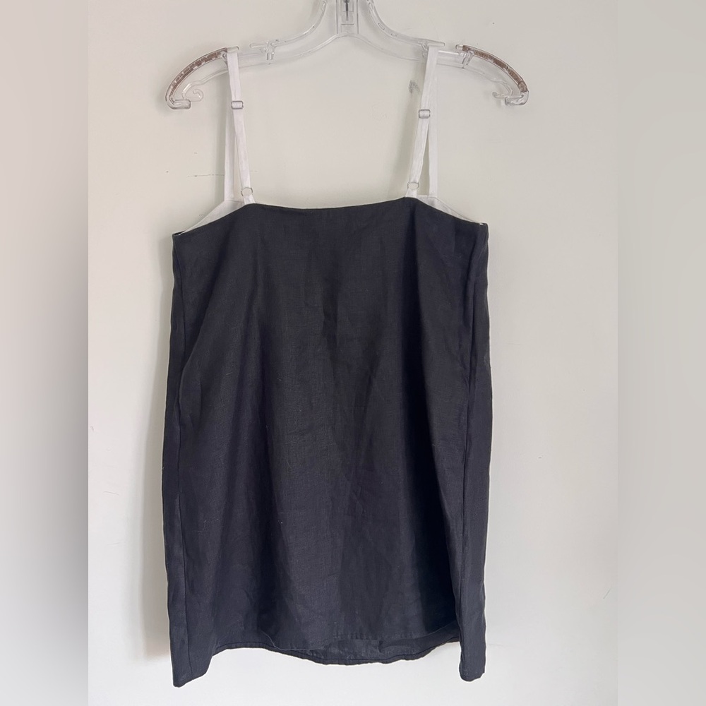 Reformation Lainey linen Black and White Mini Dress 2 - Picture 3 of 5